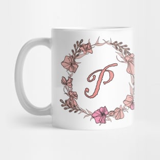 Letter P Rose Pink Initial Monogram - Letter p Mug